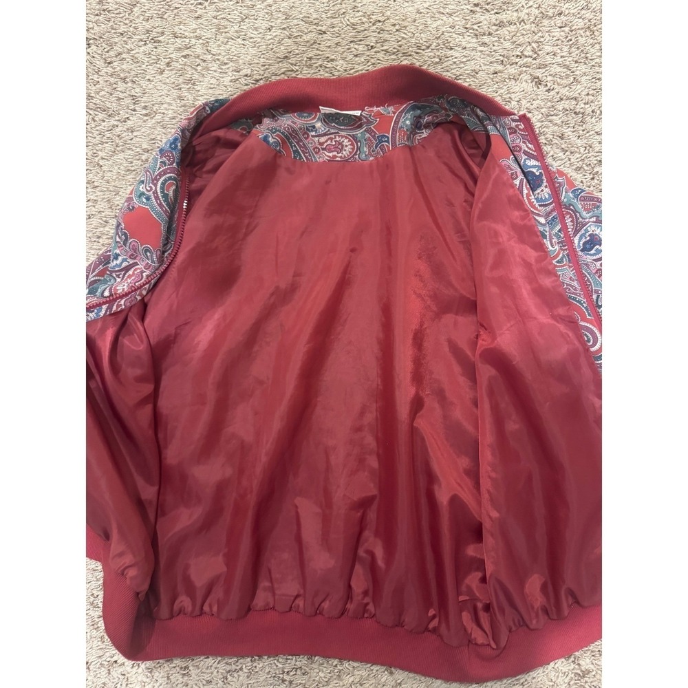 Vintage Alfred Dunner Paisley‎ Zip Bomber Jacket Size 12 Lined Retro 80s/90s - Picture 4 of 9